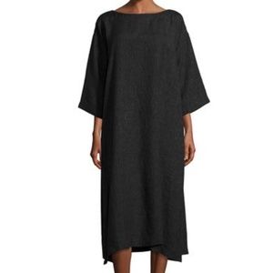 SALE!  Eskandar Black Oversized Italian Linen T-shirt Dress Size 1